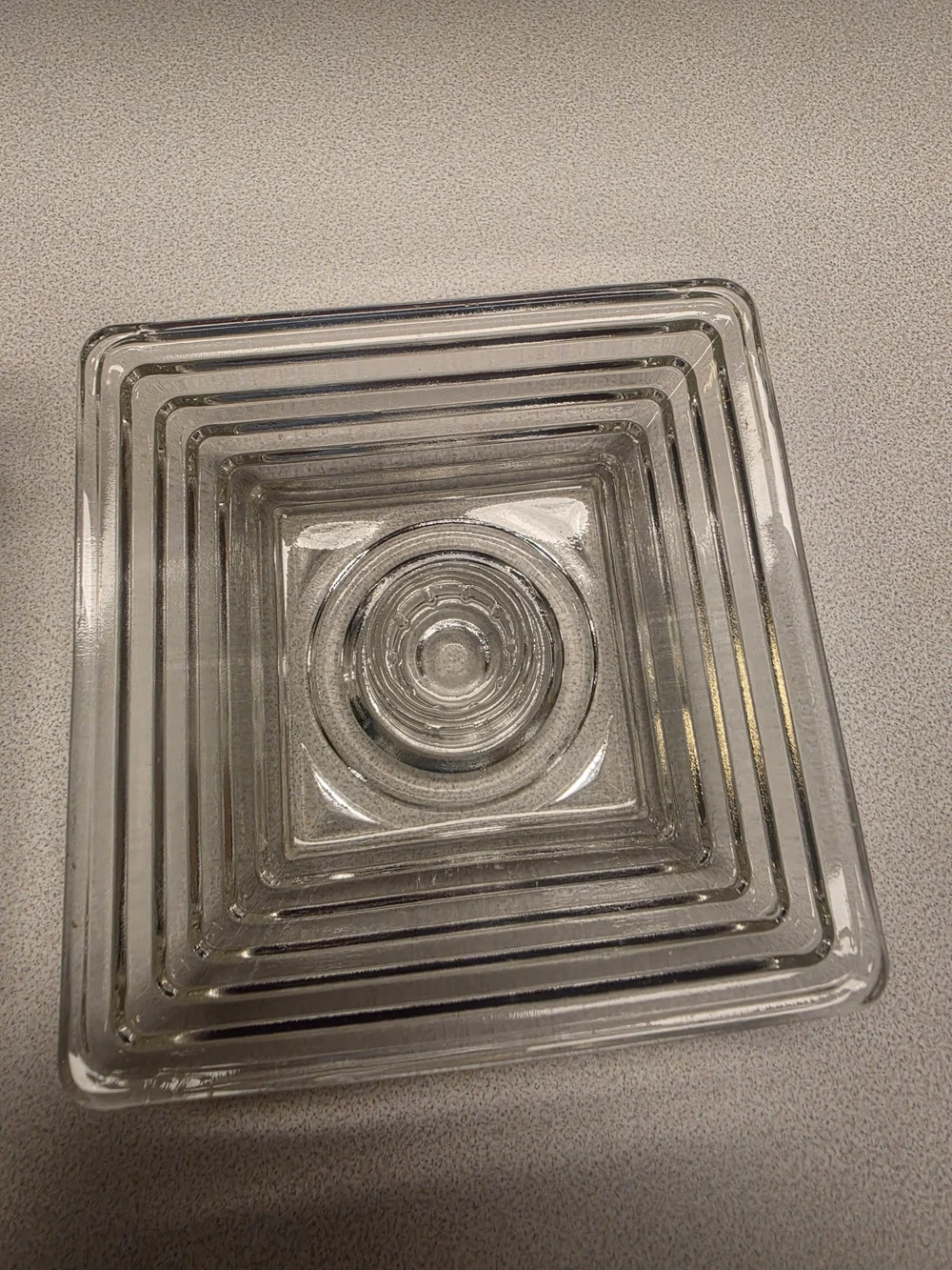 Set of 2 Clear Glass Square Candle Holders